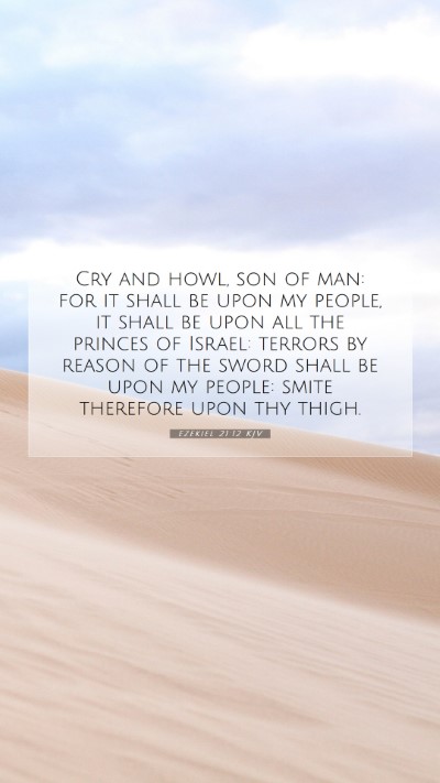 Picture 07 - Ezekiel 21:12 KJV Mobile Phone Wallpaper - Cry and howl, son of man: for it shall be upon my - Mobile Bible Verse Wallpaper