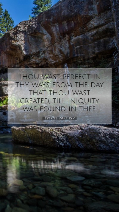 Picture 07 - Ezekiel 28:15 KJV Mobile Phone Wallpaper - Thou wast perfect in thy ways from the day that - Mobile Bible Verse Wallpaper