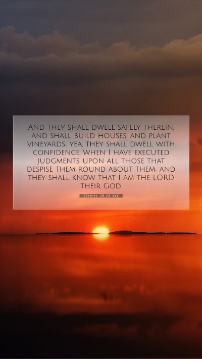 Picture 07 - Ezekiel 28:26 KJV Mobile Phone Wallpaper - And they shall dwell safely therein, and shall - Mobile Bible Verse Wallpaper