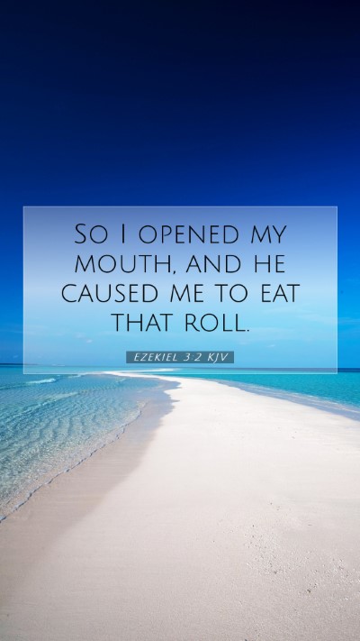 Picture 07 - Ezekiel 3:2 KJV Mobile Phone Wallpaper - So I opened my mouth, and he caused me to eat - Mobile Bible Verse Wallpaper