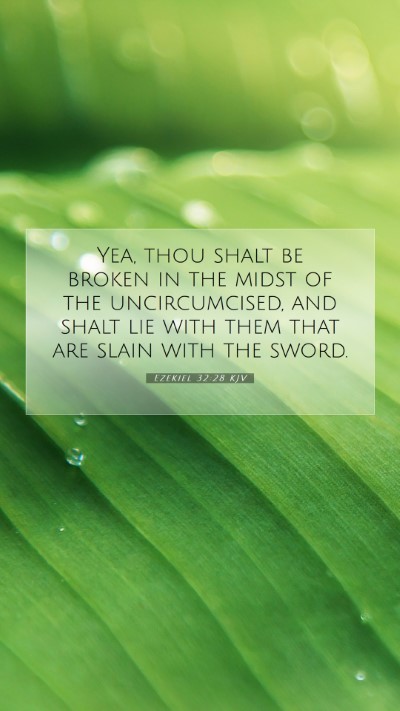 Picture 07 - Ezekiel 32:28 KJV Mobile Phone Wallpaper - Yea, thou shalt be broken in the midst of the - Mobile Bible Verse Wallpaper