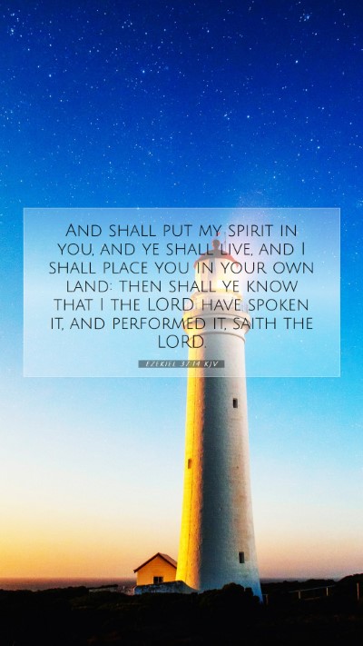 Picture 07 - Ezekiel 37:14 KJV Mobile Phone Wallpaper - And shall put my spirit in you, and ye shall - Mobile Bible Verse Wallpaper