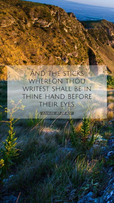 Picture 07 - Ezekiel 37:20 KJV Mobile Phone Wallpaper - And the sticks whereon thou writest shall be in - Mobile Bible Verse Wallpaper