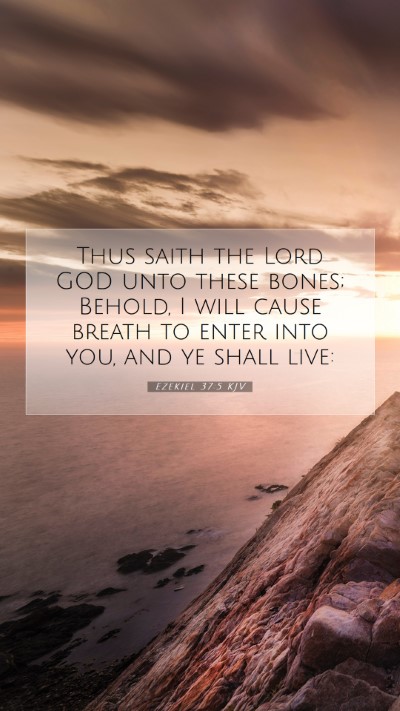 Picture 07 - Ezekiel 37:5 KJV Mobile Phone Wallpaper - Thus saith the Lord GOD unto these bones; Behold, - Mobile Bible Verse Wallpaper