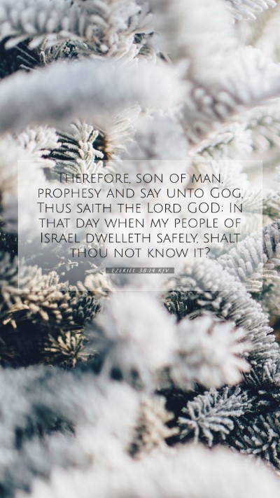 Picture 07 - Ezekiel 38:14 KJV Mobile Phone Wallpaper - Therefore, son of man, prophesy and say unto Gog, - Mobile Bible Verse Wallpaper