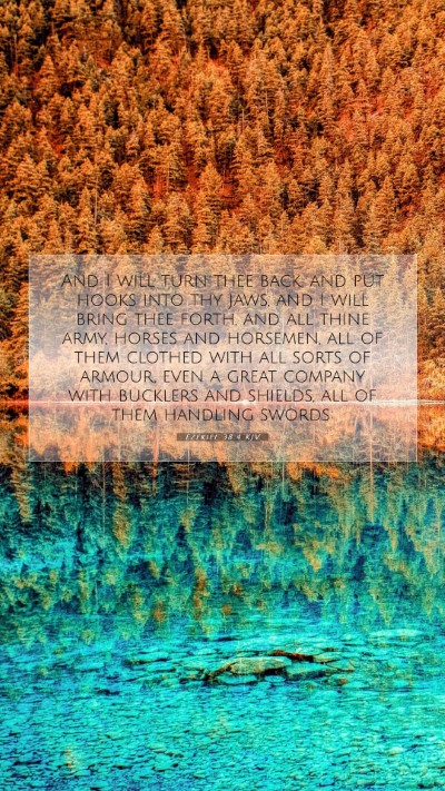 Picture 07 - Ezekiel 38:4 KJV Mobile Phone Wallpaper - And I will turn thee back, and put hooks into thy - Mobile Bible Verse Wallpaper