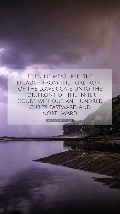 Picture 07 - Ezekiel 40:19 KJV Mobile Phone Wallpaper - Then he measured the breadth from the forefront - Mobile Bible Verse Wallpaper