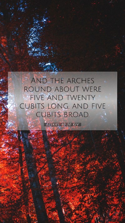 Picture 07 - Ezekiel 40:30 KJV Mobile Phone Wallpaper - And the arches round about were five and twenty - Mobile Bible Verse Wallpaper