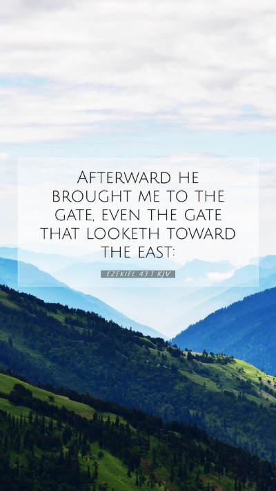 Picture 07 - Ezekiel 43:1 KJV Mobile Phone Wallpaper - Afterward he brought me to the gate, even the - Mobile Bible Verse Wallpaper