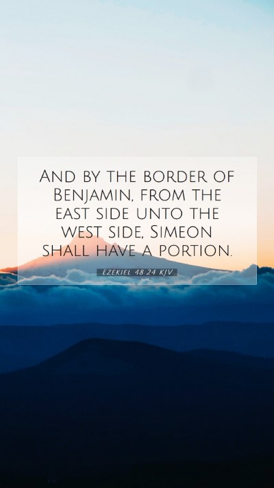 Picture 07 - Ezekiel 48:24 KJV Mobile Phone Wallpaper - And by the border of Benjamin, from the east side - Mobile Bible Verse Wallpaper