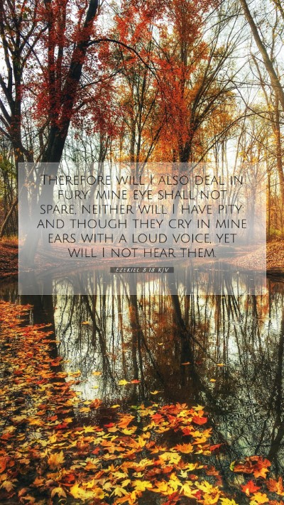 Picture 07 - Ezekiel 8:18 KJV Mobile Phone Wallpaper - Therefore will I also deal in fury: mine eye - Mobile Bible Verse Wallpaper