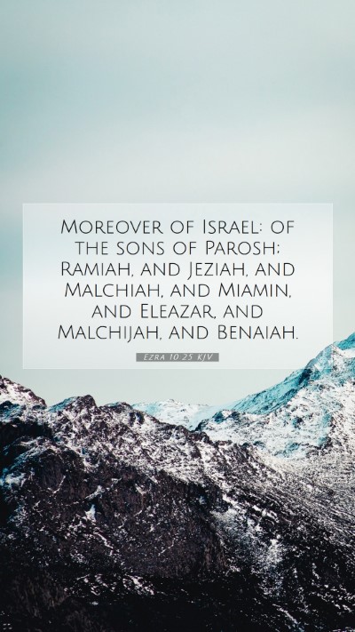 Picture 07 - Ezra 10:25 KJV Mobile Phone Wallpaper - Moreover of Israel: of the sons of Parosh; - Mobile Bible Verse Wallpaper
