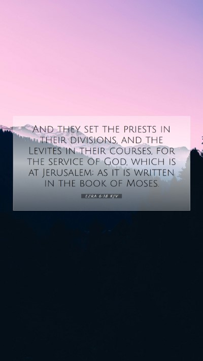 Picture 07 - Ezra 6:18 KJV Mobile Phone Wallpaper - And they set the priests in their divisions, and - Mobile Bible Verse Wallpaper