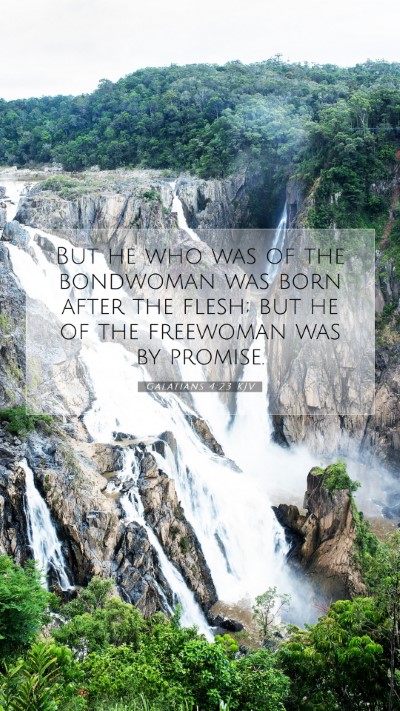 Picture 07 - Galatians 4:23 KJV Mobile Phone Wallpaper - But he who was of the bondwoman was born after - Mobile Bible Verse Wallpaper