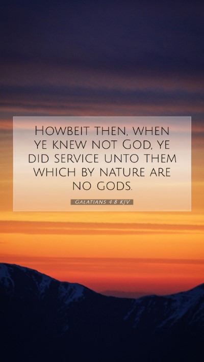 Picture 07 - Galatians 4:8 KJV Mobile Phone Wallpaper - Howbeit then, when ye knew not God, ye did - Mobile Bible Verse Wallpaper