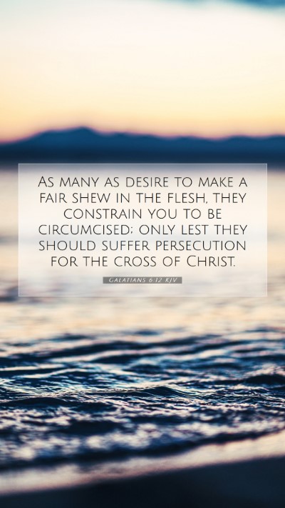 Picture 07 - Galatians 6:12 KJV Mobile Phone Wallpaper - As many as desire to make a fair shew in the - Mobile Bible Verse Wallpaper