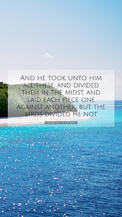 Picture 07 - Genesis 15:10 KJV Mobile Phone Wallpaper - And he took unto him all these, and divided them - Mobile Bible Verse Wallpaper