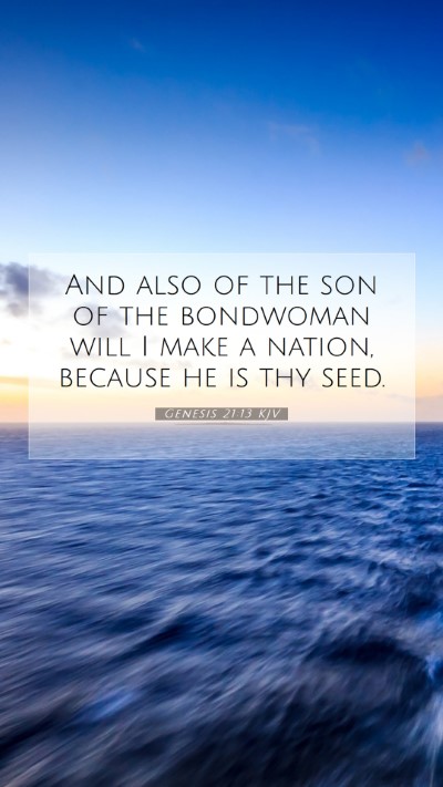 Picture 07 - Genesis 21:13 KJV Mobile Phone Wallpaper - And also of the son of the bondwoman will I make - Mobile Bible Verse Wallpaper