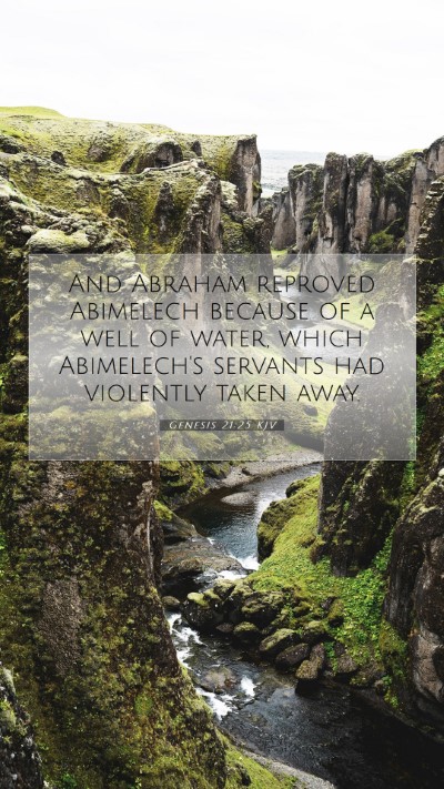 Picture 07 - Genesis 21:25 KJV Mobile Phone Wallpaper - And Abraham reproved Abimelech because of a well - Mobile Bible Verse Wallpaper