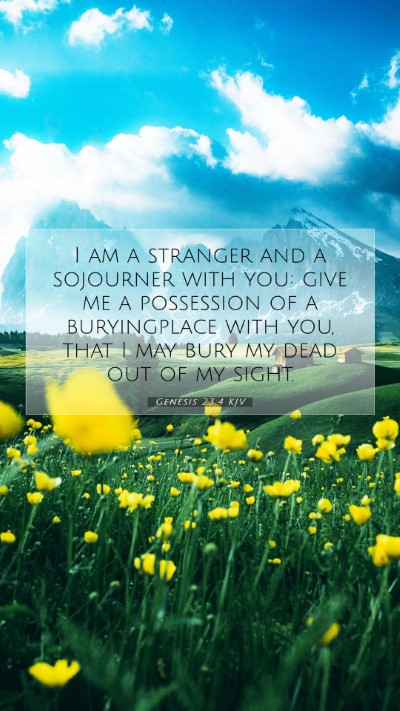 Picture 07 - Genesis 23:4 KJV Mobile Phone Wallpaper - I am a stranger and a sojourner with you: give me - Mobile Bible Verse Wallpaper