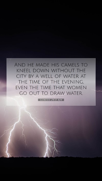 Picture 07 - Genesis 24:11 KJV Mobile Phone Wallpaper - And he made his camels to kneel down without the - Mobile Bible Verse Wallpaper