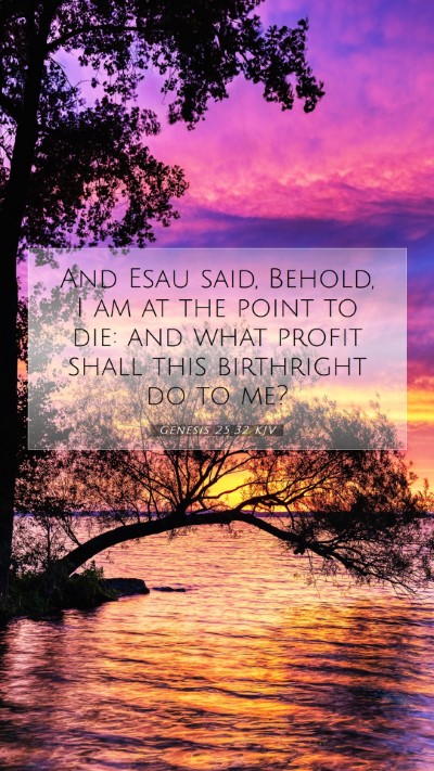 Picture 07 - Genesis 25:32 KJV Mobile Phone Wallpaper - And Esau said, Behold, I am at the point to die: - Mobile Bible Verse Wallpaper