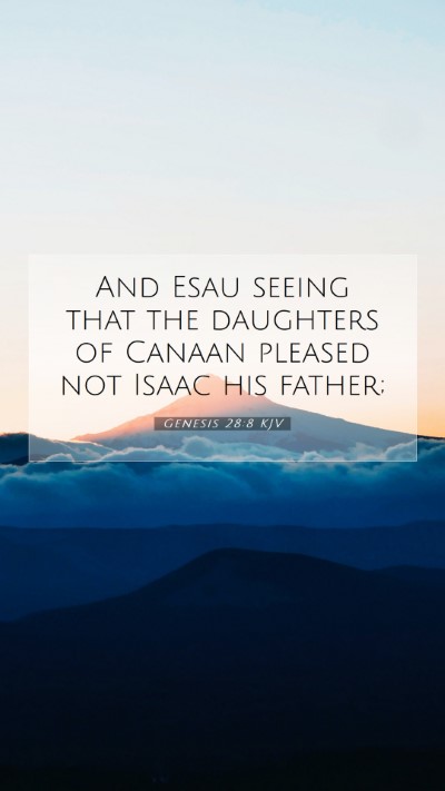 Picture 07 - Genesis 28:8 KJV Mobile Phone Wallpaper - And Esau seeing that the daughters of Canaan - Mobile Bible Verse Wallpaper