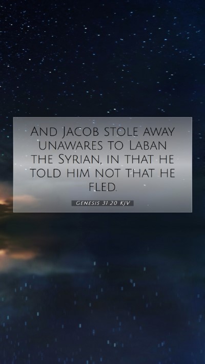 Picture 07 - Genesis 31:20 KJV Mobile Phone Wallpaper - And Jacob stole away unawares to Laban the - Mobile Bible Verse Wallpaper