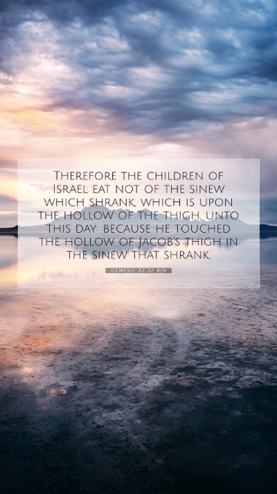Picture 07 - Genesis 32:32 KJV Mobile Phone Wallpaper - Therefore the children of Israel eat not of the - Mobile Bible Verse Wallpaper