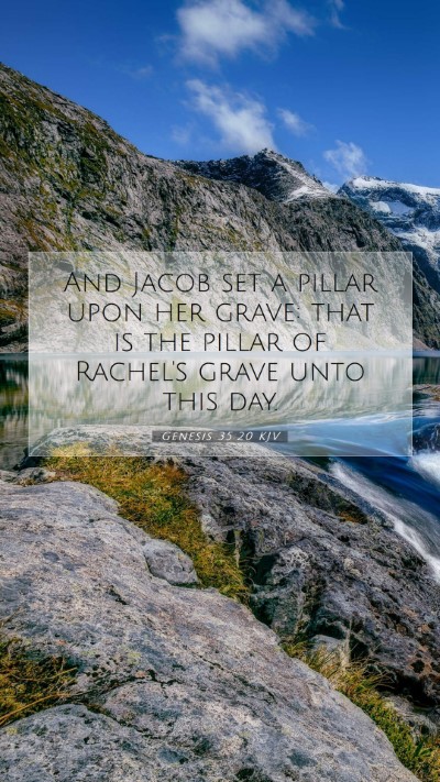 Picture 07 - Genesis 35:20 KJV Mobile Phone Wallpaper - And Jacob set a pillar upon her grave: that is - Mobile Bible Verse Wallpaper