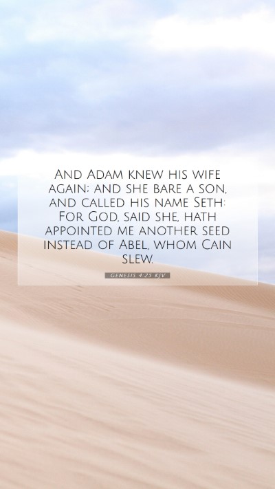 Picture 07 - Genesis 4:25 KJV Mobile Phone Wallpaper - And Adam knew his wife again; and she bare a son, - Mobile Bible Verse Wallpaper