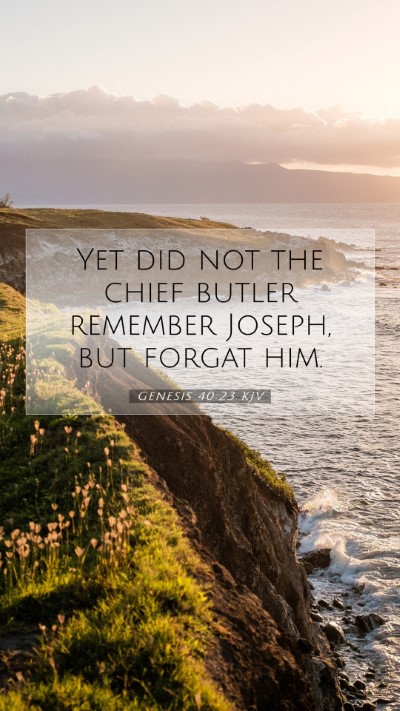 Picture 07 - Genesis 40:23 KJV Mobile Phone Wallpaper - Yet did not the chief butler remember Joseph, but - Mobile Bible Verse Wallpaper