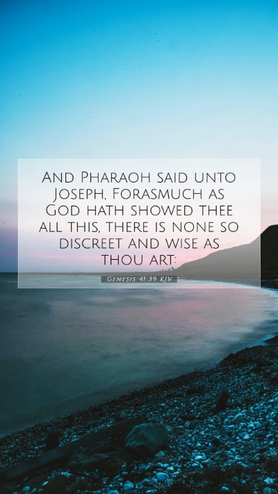 Picture 07 - Genesis 41:39 KJV Mobile Phone Wallpaper - And Pharaoh said unto Joseph, Forasmuch as God - Mobile Bible Verse Wallpaper