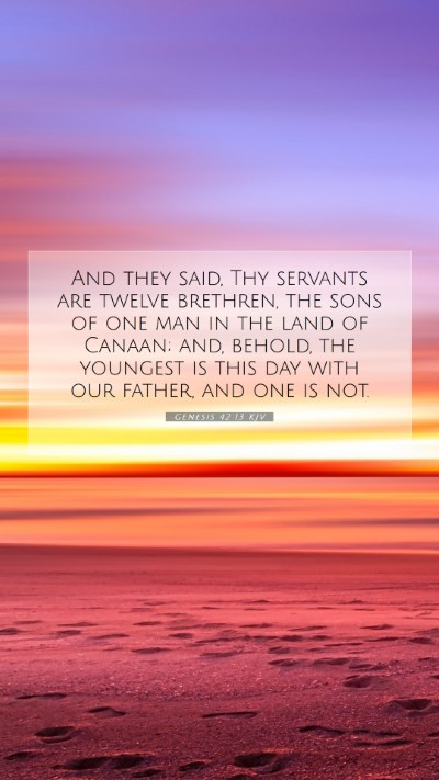 Picture 07 - Genesis 42:13 KJV Mobile Phone Wallpaper - And they said, Thy servants are twelve brethren, - Mobile Bible Verse Wallpaper