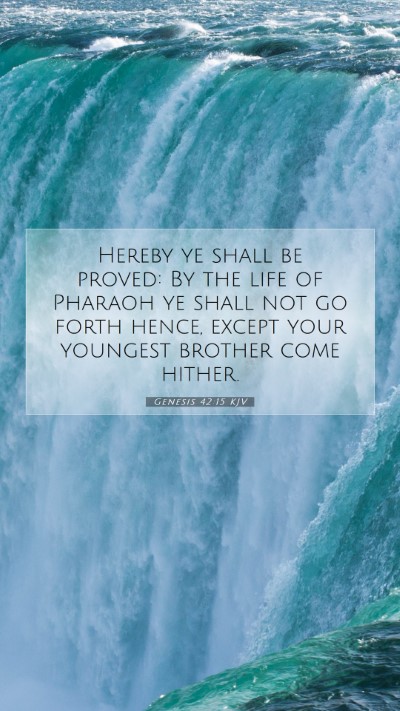 Picture 07 - Genesis 42:15 KJV Mobile Phone Wallpaper - Hereby ye shall be proved: By the life of Pharaoh - Mobile Bible Verse Wallpaper