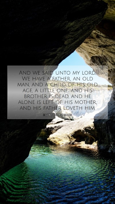Picture 07 - Genesis 44:20 KJV Mobile Phone Wallpaper - And we said unto my lord, We have a father, an - Mobile Bible Verse Wallpaper