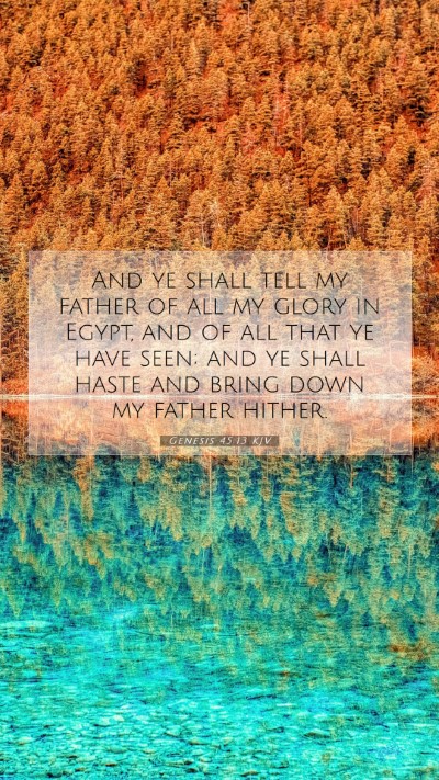 Picture 07 - Genesis 45:13 KJV Mobile Phone Wallpaper - And ye shall tell my father of all my glory in - Mobile Bible Verse Wallpaper