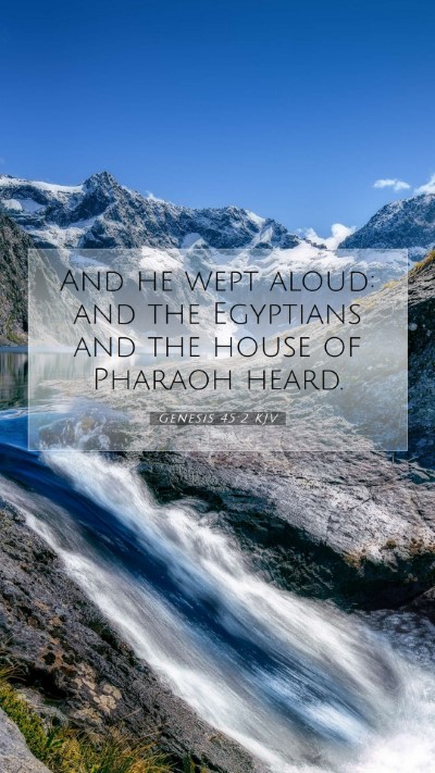 Picture 07 - Genesis 45:2 KJV Mobile Phone Wallpaper - And he wept aloud: and the Egyptians and the - Mobile Bible Verse Wallpaper