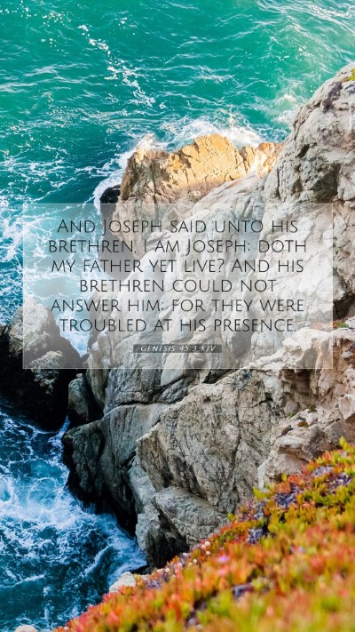 Picture 07 - Genesis 45:3 KJV Mobile Phone Wallpaper - And Joseph said unto his brethren, I am Joseph; - Mobile Bible Verse Wallpaper