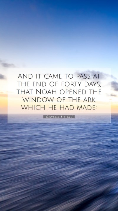 Picture 07 - Genesis 8:6 KJV Mobile Phone Wallpaper - And it came to pass at the end of forty days, - Mobile Bible Verse Wallpaper