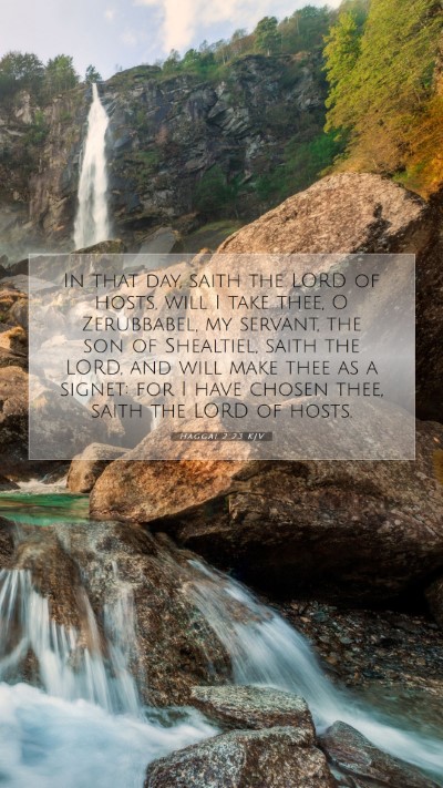 Picture 07 - Haggai 2:23 KJV Mobile Phone Wallpaper - In that day, saith the LORD of hosts, will I take - Mobile Bible Verse Wallpaper