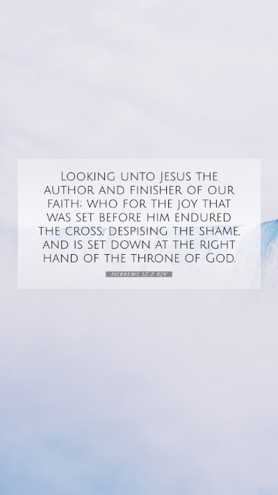 Picture 07 - Hebrews 12:2 KJV Mobile Phone Wallpaper - Looking unto Jesus the author and finisher of our - Mobile Bible Verse Wallpaper