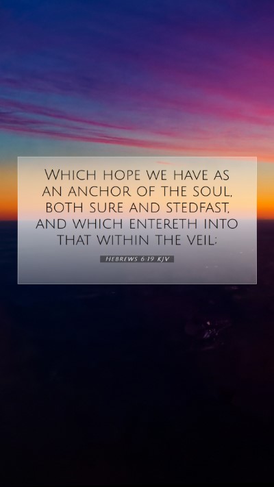 Picture 07 - Hebrews 6:19 KJV Mobile Phone Wallpaper - Which hope we have as an anchor of the soul, both - Mobile Bible Verse Wallpaper