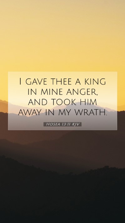Picture 07 - Hosea 13:11 KJV Mobile Phone Wallpaper - I gave thee a king in mine anger, and took him - Mobile Bible Verse Wallpaper