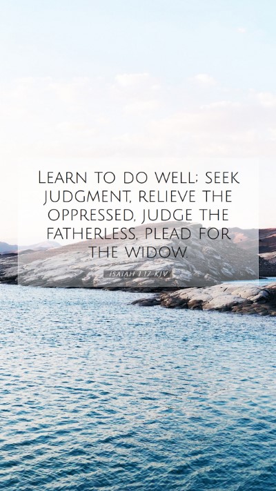 Picture 07 - Isaiah 1:17 KJV Mobile Phone Wallpaper - Learn to do well; seek judgment, relieve the - Mobile Bible Verse Wallpaper