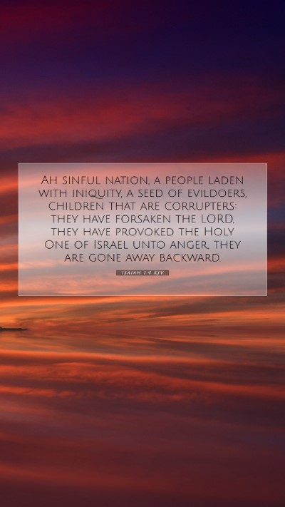 Picture 07 - Isaiah 1:4 KJV Mobile Phone Wallpaper - Ah sinful nation, a people laden with iniquity, a - Mobile Bible Verse Wallpaper