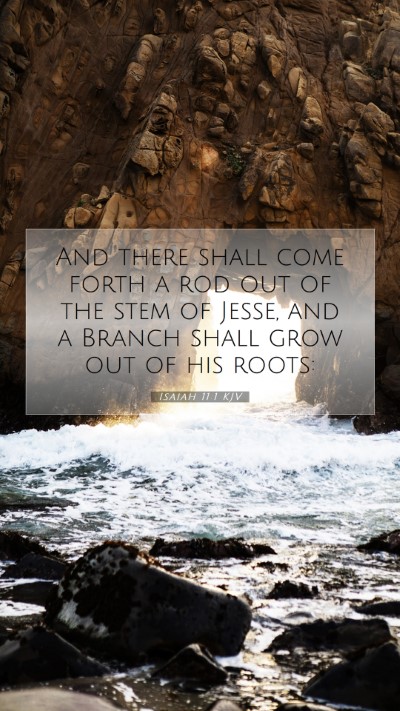 Picture 07 - Isaiah 11:1 KJV Mobile Phone Wallpaper - And there shall come forth a rod out of the stem - Mobile Bible Verse Wallpaper
