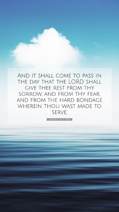 Picture 07 - Isaiah 14:3 KJV Mobile Phone Wallpaper - And it shall come to pass in the day that the - Mobile Bible Verse Wallpaper