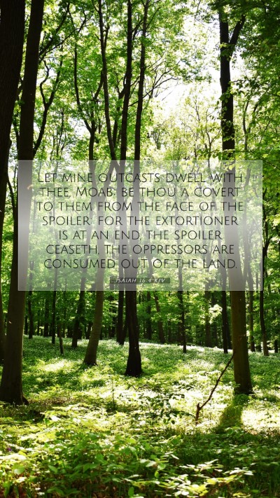 Picture 07 - Isaiah 16:4 KJV Mobile Phone Wallpaper - Let mine outcasts dwell with thee, Moab; be thou - Mobile Bible Verse Wallpaper