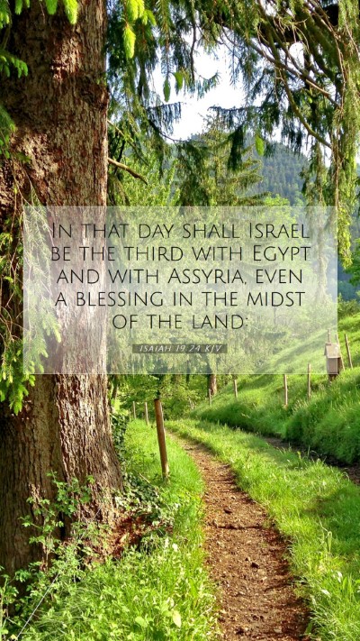 Picture 07 - Isaiah 19:24 KJV Mobile Phone Wallpaper - In that day shall Israel be the third with Egypt - Mobile Bible Verse Wallpaper